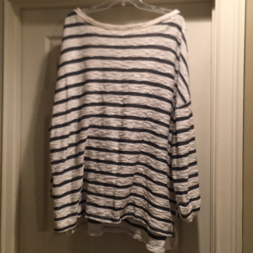 Navy and cream sweater